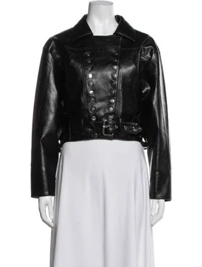Pre-owned Charlotte Simone Biker Jacket In Black