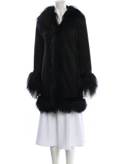 Pre-owned Charlotte Simone Faux Fur Coat In Black