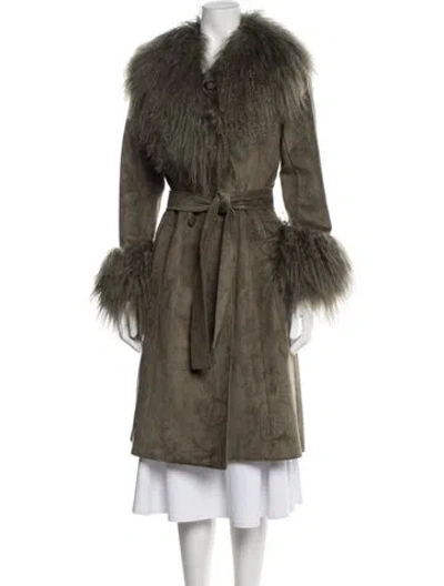 Pre-owned Charlotte Simone Faux Fur Coat In Green