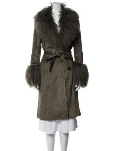 Pre-owned Charlotte Simone Faux Fur Coat In Green