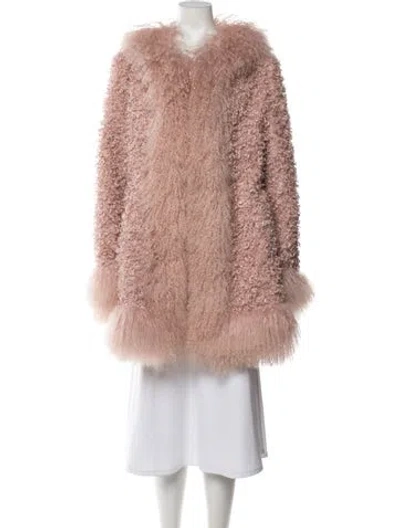 Pre-owned Charlotte Simone Faux Fur Coat In Pink