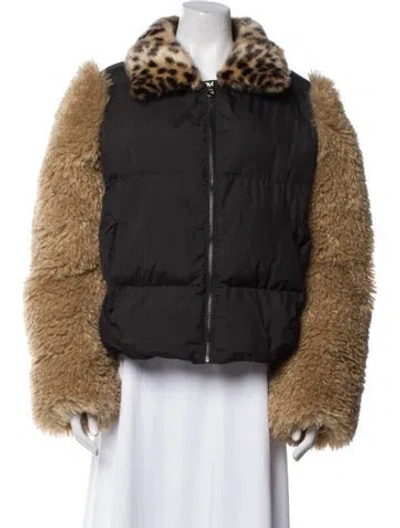Pre-owned Charlotte Simone Faux Fur Jacket In Black