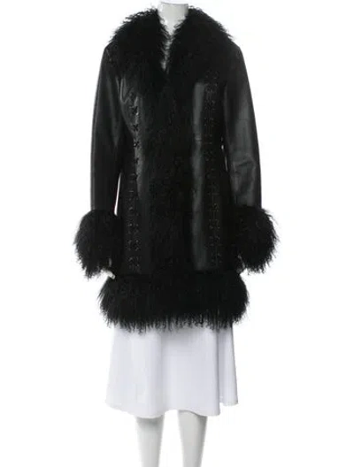 Pre-owned Charlotte Simone Faux Fur Jacket In Black