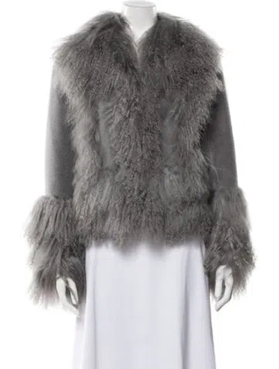 Pre-owned Charlotte Simone Faux Fur Jacket In Black