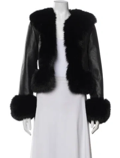 Pre-owned Charlotte Simone Faux Fur Jacket In Black