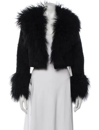Pre-owned Charlotte Simone Faux Fur Jacket In Black