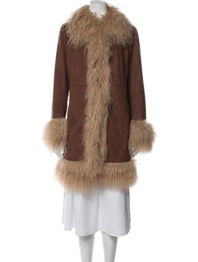 Pre-owned Charlotte Simone Faux Fur Jacket In Brown