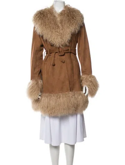 Pre-owned Charlotte Simone Faux Fur Jacket In Brown