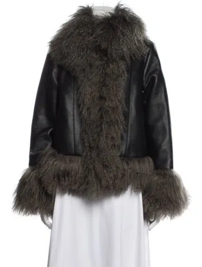 Pre-owned Charlotte Simone Faux Fur Jacket In Green