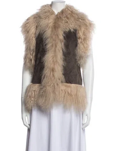 Pre-owned Charlotte Simone Faux Fur Jacket In Neutrals