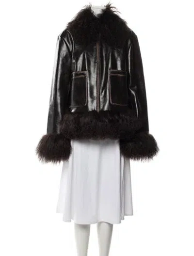 Pre-owned Charlotte Simone Faux Fur Jacket W/ Tags In Black