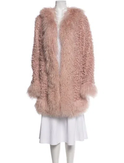 Pre-owned Charlotte Simone Fur Coat In Pink