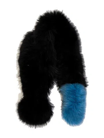 Pre-owned Charlotte Simone Fur Scarf In Black
