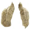 Charlotte Simone Fur Silk Lined Collar Cuff Scarf In Brown