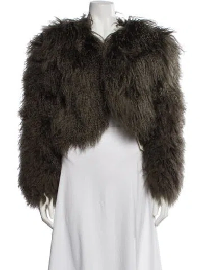 Pre-owned Charlotte Simone Mongolian Lamb Bolero In Multi