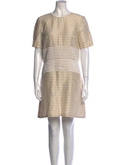 Pre-owned Charlotte Simone Striped Mini Dress In Neutral