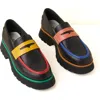 Charlotte Stone Adam Mismatched Lug Sole Penny Loafer In Black