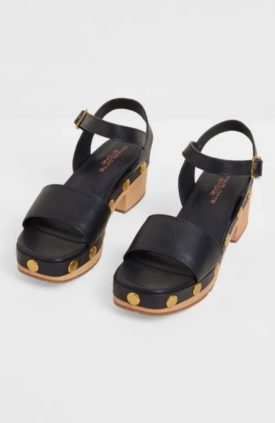 Charlotte Stone Allie Clog Sandal In Black