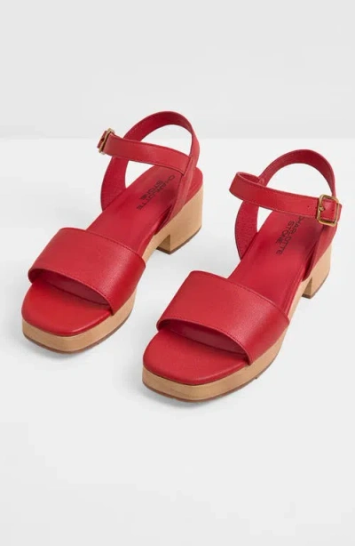 Charlotte Stone Allie Clog Sandal In Red