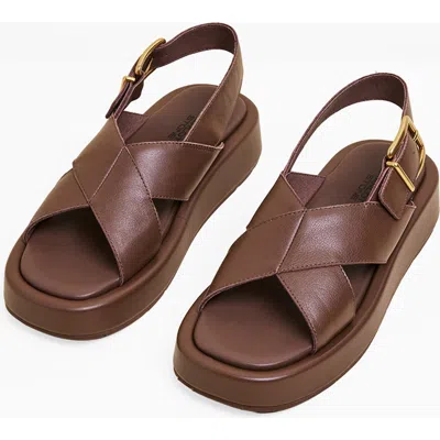 Charlotte Stone Anto Slingback Flatform Sandal In Brown