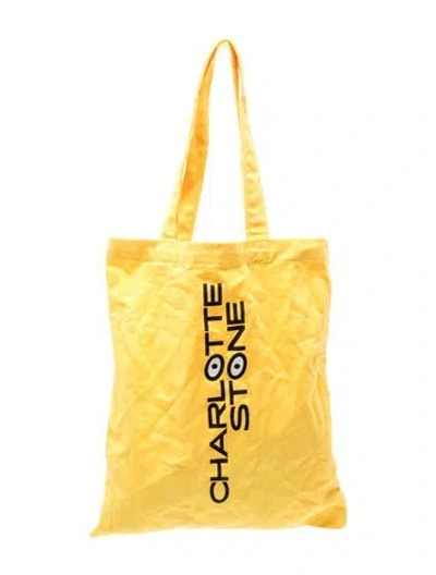 Pre-owned Charlotte Stone Canvas Top Handle Bag In Yellow