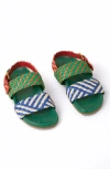 Charlotte Stone Chad Woven Slingback Sandal In Green