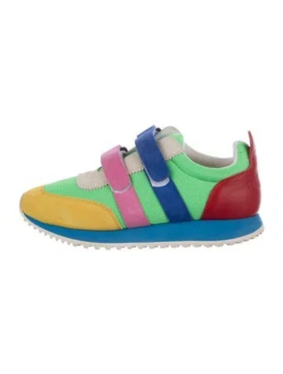 Pre-owned Charlotte Stone Colorblock Pattern Athletic Sneakers In Blue/green/pink
