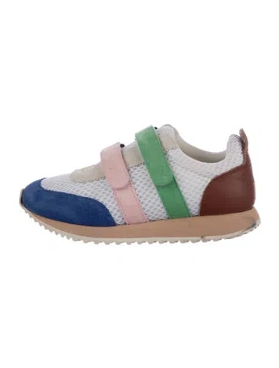 Pre-owned Charlotte Stone Colorblock Pattern Leather Trim Embellishment Athletic Sneakers In Neutrals