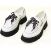 Charlotte Stone Cybil Platform Lug Sole Boat Shoe In White
