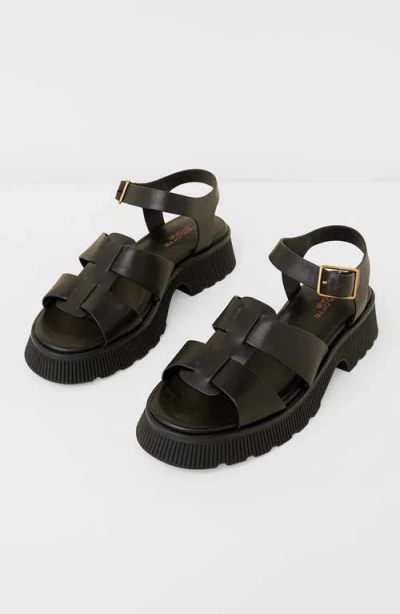 Charlotte Stone Henny Platform Cage Sandal In Black