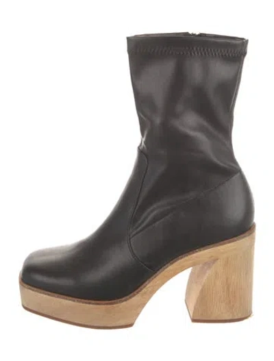 Pre-owned Charlotte Stone Leather Boots In Black
