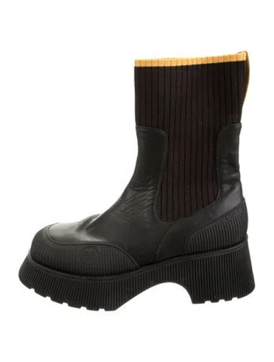Pre-owned Charlotte Stone Leather Boots In Black