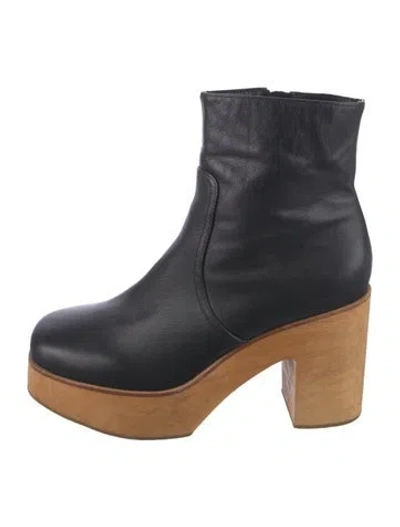 Pre-owned Charlotte Stone Leather Boots In Blue