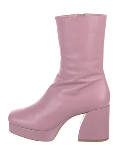 Pre-owned Charlotte Stone Leather Boots In Pink
