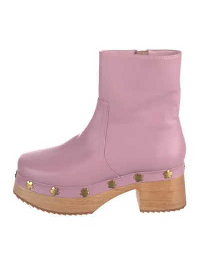Pre-owned Charlotte Stone Leather Boots In Purple