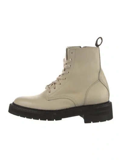Pre-owned Charlotte Stone Leather Combat Boots In Neutral