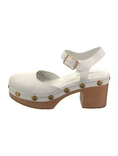 Pre-owned Charlotte Stone Leather D'orsay Pumps In White