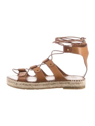 Pre-owned Charlotte Stone Leather Espadrilles In Brown