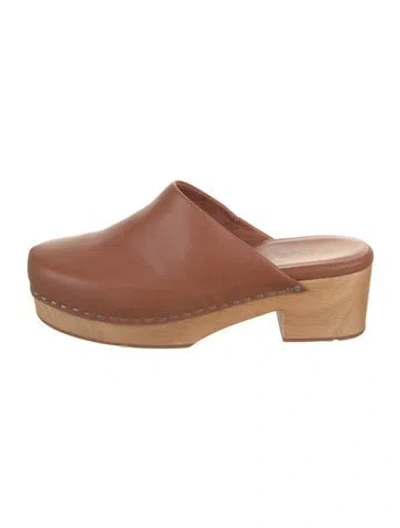 Pre-owned Charlotte Stone Leather Mules In Brown