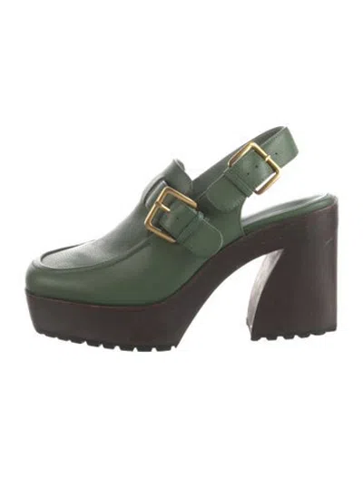 Pre-owned Charlotte Stone Leather Pumps In Green