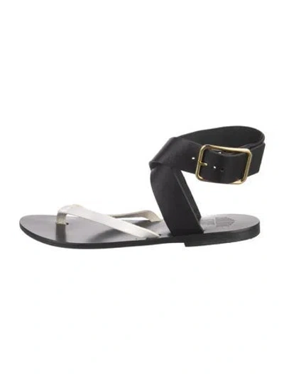 Pre-owned Charlotte Stone Leather Sandals In Black