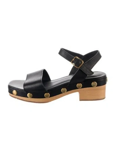 Pre-owned Charlotte Stone Leather Sandals In Blue