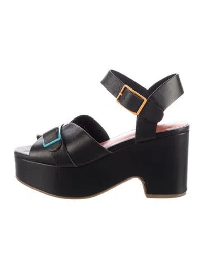 Pre-owned Charlotte Stone Leather Sandals In Blue