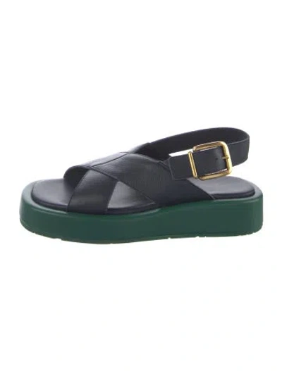 Pre-owned Charlotte Stone Leather Sandals In Green