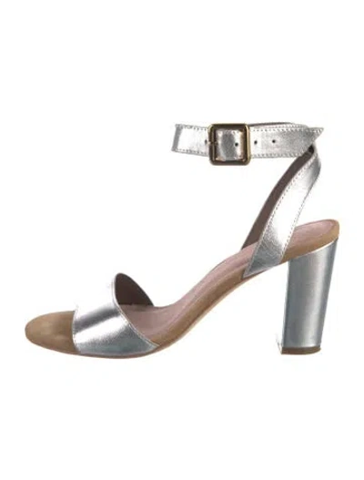 Pre-owned Charlotte Stone Leather Sandals In Metallic/silver