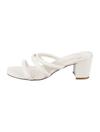 Pre-owned Charlotte Stone Leather Slides In White
