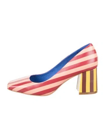 Pre-owned Charlotte Stone Leather Striped Pumps In Multicolor