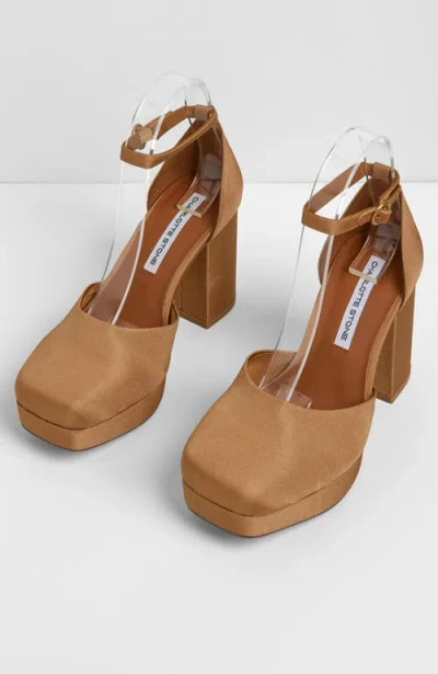 Charlotte Stone Libby Ankle Strap Platform Pump In Brass