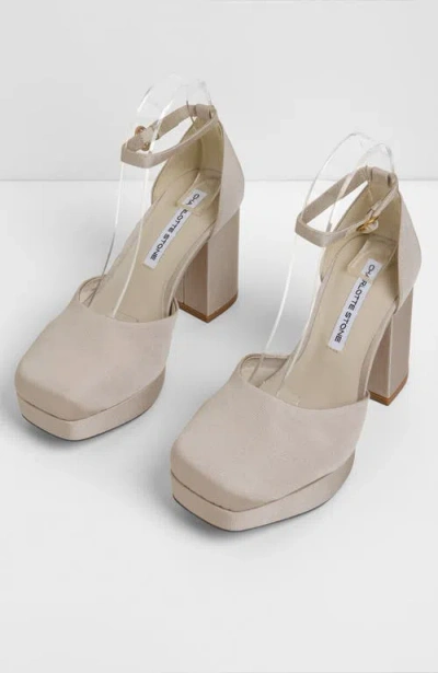 Charlotte Stone Libby Ankle Strap Platform Pump In Silver