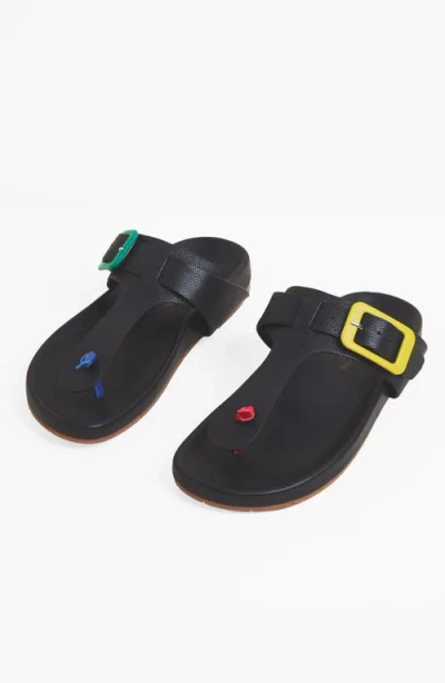Charlotte Stone Misty Multicolor Footbed Thong Sandal